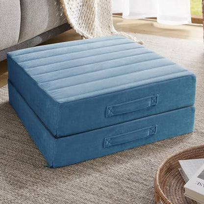 Codi Thick Replacement Couch Cushions 2 Sets, Upholstery Foam with Washable Covers for Sofa Cushion Chair Meditation - 24 × 24 × 5 Inch, High Density Foam, Blue - color: Blue, size: 24 Inch (Pack of 2)