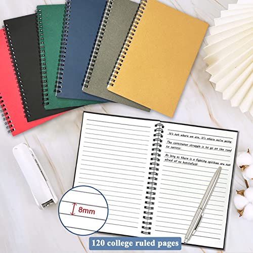 GINMLYDA Small Spiral Notebook 12Pack, 120 College Ruled Lined Pages 5.5 x 8.25 Inches Bulk Spiral Bound A5 Journal Notebooks & Writing Notepads for Work School Home Office Note Taking Journaling