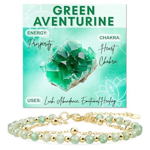 Farfume Crystal Bracelet Beaded Bracelets 4mm Natural Stone Beads Gemstone Handmade Jewelry Gift for Women - color: Green Aventurine-hope&luck