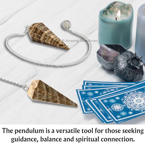 Amazing Gemstone Aragonite Crystal Pendulum for Divination - Certified Dowsing Crystals and Healing Stones for Chakra Balancing and Meditation - Enhance Reiki Spiritual Growth - color: Aragonite