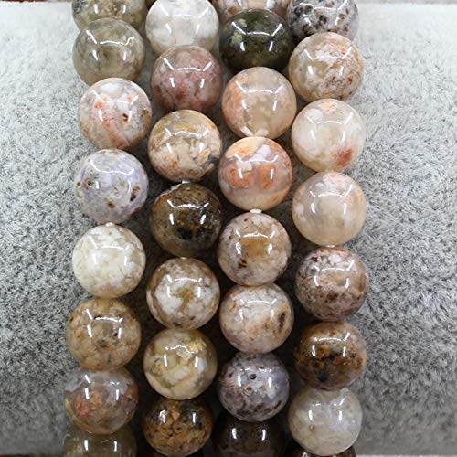 Keleny Gem Semi Precious Gemstones 8mm Natural Quartzite Stone Round Beads Crystal Stretch Bracelet 7 Inch Unisex - color: Pink Moss Agate
