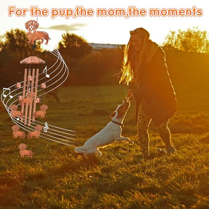 Dachshund Wind Chimes for Outside Metal Windchimes Dachshund Gifts for Women Men Garden Decor for Patio Yard Memorial for Dog Lovers