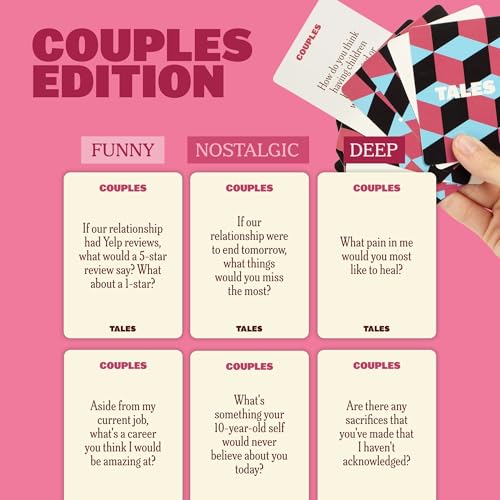 TALES 150 Conversation Starter Cards, Couples Edition, Prompts for Deeper Connection, Games for Adults, Date Night Ideas, Anniversaries, and Quality Time Together - color: Couples Edition
