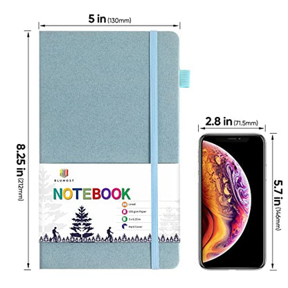 Lined Journal Notebooks with Pen Loop, Hardcover Notebook Journal for Work, 100Gsm Premium Thick Paper with Inner Pocket, Medium 5"x8.25", (Blue)
