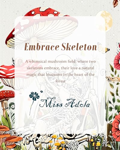 Miss Adola Aesthetic Canvas Tote Bag - Reusable Shoulder Tote Bag for Women Lady Casual Vacation, Shopping, Work, Gym - style: Mushroom Skeleton