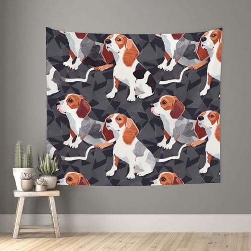 acvKGHW beagle patterns Printed Indoor Decorative Wall Tapestry 60x51in - Soft Polyester Decorative Blanket for Home & Dorm Decor - color: Beagle Patterns