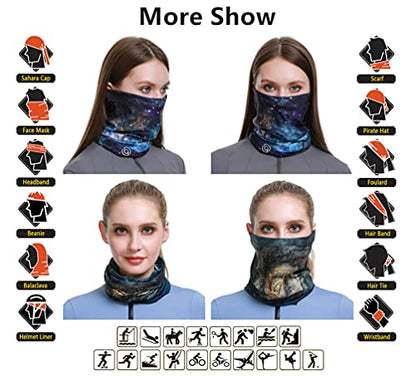 Headband Neck Gaiter Head Wrap Headwear Face Mask Magic Scarf Bandana for Men and Women - color: 6pc.new Black Series