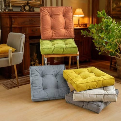 Meditation Floor Cushions 17in Square Large Pillows Seating for Adults Large Square Sitting Pillows for Tatami Living Furniture Chair Cushions Blue - color: Blue