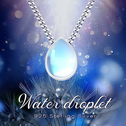 Urn Necklace for Ashes 925 Sterling Silver Cremation Pendant Horse/Dragon/Owl/Moonstone/Opal/Turquoise/Moss Agate/Malachite Keepsake Memorial Jewelry for Women Men - style: Moonstone