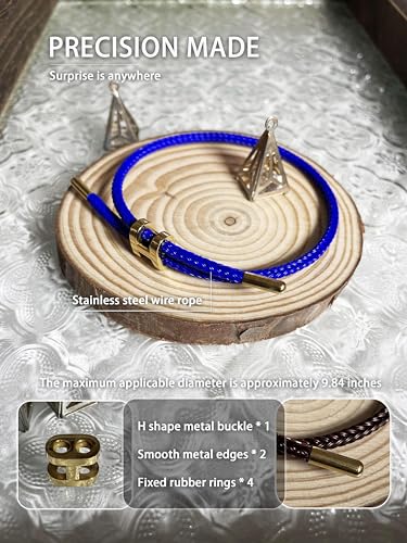 Steel Bracelet Link, Adjustable H-shape Wire Rope Bracelet, Lucky Jewelry with Titanium Buckle for Birthday, Valentine's, Graduation, Fashion Gift for Women, Men, Lovers, Friends - color: blue purple