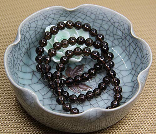 Angelstones Handmade Natural Healing Gemstone 8mm Round Beads Stretch Crystal Bracelet 7 Inch Unisex - color: Smoky Quartz