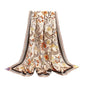 ANDANTINO 100% Silk Scarf 43" Large Square Lightweight Headscarf& Shawl–Women Hair Wraps-With Gift Packed - color: Floral-light Brown