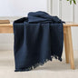 Esterra Muslin Throw Blanket 50x65 Inches Cozy Soft Lightweight Pre-Washed Cotton Blanket, All Season Breathable 4-Layer Gauze Blanket Throw for Sofa Couch Bed, Navy Blue - color: 13 - Navy Blue, size: Throw (50"x65")