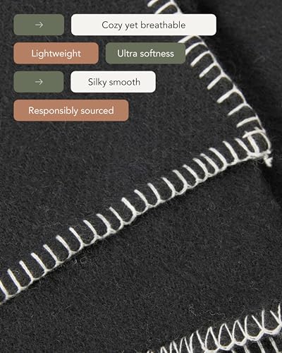 UnHide Knit Alpaca Blanket - 60" x 80" Ultra-Soft & Lightweight Throw - Made with Alpaca & Merino Wool - Sustainable & Ethically Sourced - Night Owl - color: Night Owl, size: Alpaca (60" x 80")