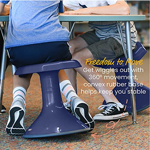 ECR4Kids ACE Active Core Engagement Wobble Stool, 15-Inch Seat Height, Flexible Seating, Navy - color: Navy