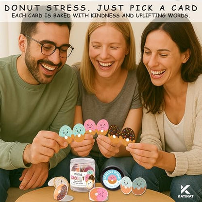 Positive Donut Jar, Emotional Inspirational Support 60 Affirmation Cards, Stocking Stuffers for Teen Girls, Birthday Gifts for Teenage Girls, Teen Girl Gifts Trendy Stuff - color: Positive Donut