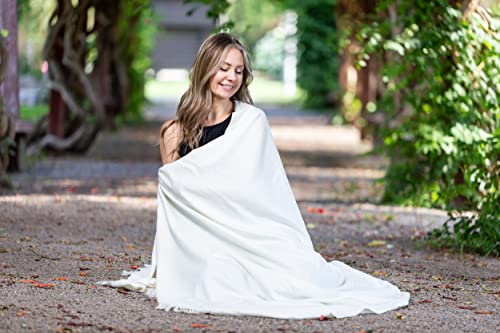 Meditation Shawl or Meditation Blanket, Shawl/Wrap, Oversize Scarf/Stole. Large. Unisex. - color: White