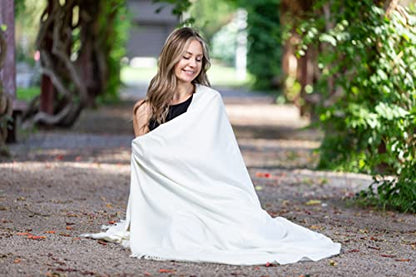 Meditation Shawl or Meditation Blanket, Shawl/Wrap, Oversize Scarf/Stole. Large. Unisex. - color: White