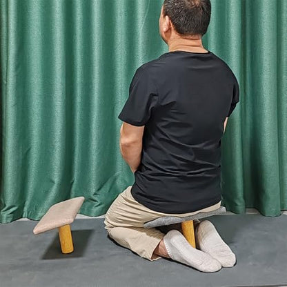 Meditation Bench,One-Legged Stool Sitting Posture Correction Kneeling Solid Wood, Edges for The Perfect Posture, Prayer Bench, Meditation Chair, Yoga Stool (bb)