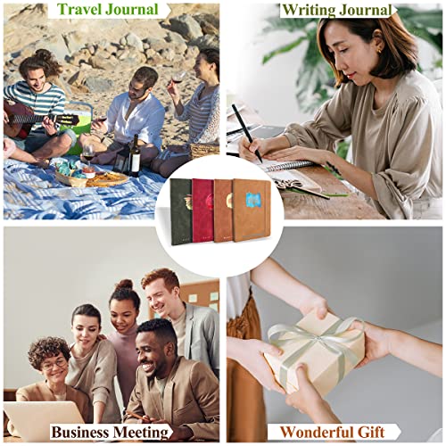 Fanery Sue Journal for Women & Men Tree of Life Journals for Writing with Pen, A5 College Ruled Lined Writing Personal Diary Notebooks 180° Lay Flat Thick Paper Hard Cover Leatherette (Olive Green)