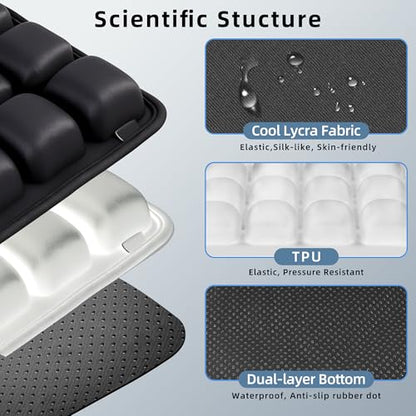 Inflatable Travel Seat Cushion, Built-in Air Pump Car Airplane Chair Cushion for Long Flight Driving Sitting, Office Chair Wheelchair, Pressure Sore Relief, for Sciatica,Coccyx & Buttock Bed Sore SC01