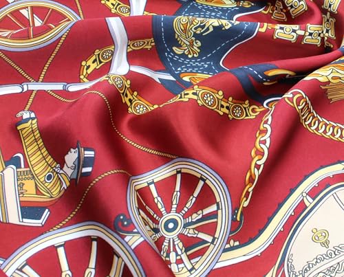 ANDANTINO 100% Pure Mulberry Silk Scarf 35" Large Square Lightweight Headscarf –Women’s Hair Wraps-With Gift Packed - color: Dark Red