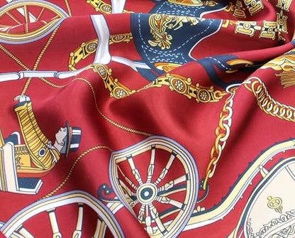 ANDANTINO 100% Pure Mulberry Silk Scarf 35" Large Square Lightweight Headscarf –Women’s Hair Wraps-With Gift Packed - color: Dark Red