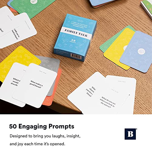 BestSelf Family Talk Deck - 50 Prompt Card Game for Family Game Night, Fun and Engaging Family Game for Kids and Adults, Perfect