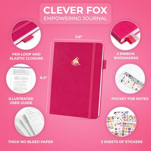 Clever Fox Empowering Journal for Teen Girls – Guided Self-Love Diary with Prompts – Gratitude & Manifestation Notebook, Teenage Gifts (Fuchsia) - color: Fuchsia
