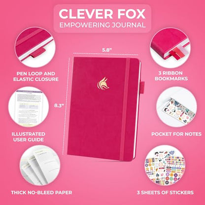 Clever Fox Empowering Journal for Teen Girls – Guided Self-Love Diary with Prompts – Gratitude & Manifestation Notebook, Teenage Gifts (Fuchsia) - color: Fuchsia