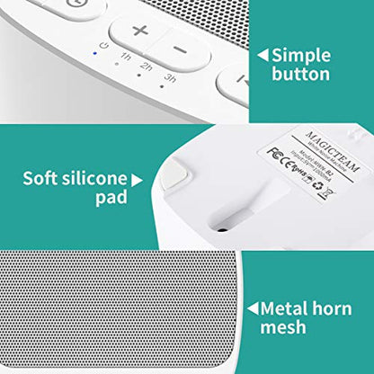 Magicteam Sleep Sound White Noise Machine with 40 Natural Soothing Sounds and Memory Function 32 Levels of Volume Powered by AC or USB and Sleep Timer Sound Therapy for Baby Kids Adults (B-White) - color: B-white