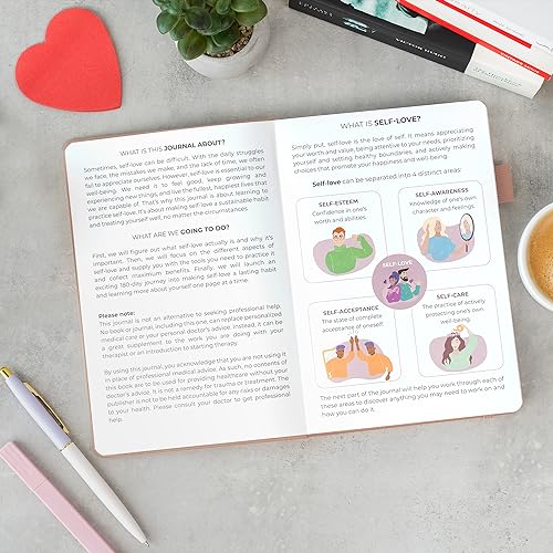 Clever Fox Self-love Journal – Guided Self-Discovery Log for Self-care, Reflection & Self-help, Mental Health, Gratitude & Mindfulness (Rose Gold) - color: Rose Gold
