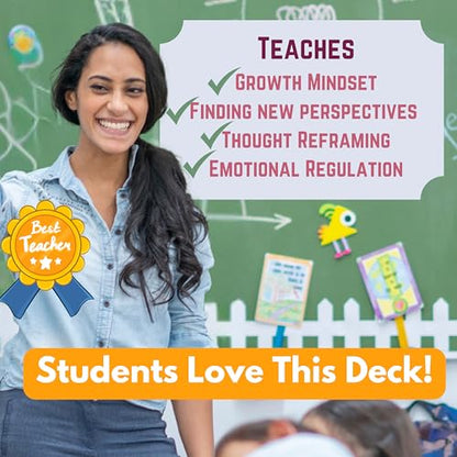 60 Calming Coping Skills Card Deck, Therapeutic Tools for Anxiety, Anger, Depression | Become Empowered During Real-Life Obstacles | DBT Skills for Personal Reflection, Family & School Activities