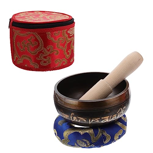 Tibetan Singing Bowl Set for Meditation Handcrafted Sound Bowl with Mallet Cushion and Storage Box Yoga Mindfulness and Relaxation