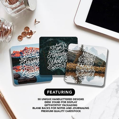 Badass Sweary Affirmation Cards for Women | 50 Positive Affirmations Cards Deck w/Desk Stand | Designed in USA | Daily Affirmation Cards | Women Empowerment Gifts