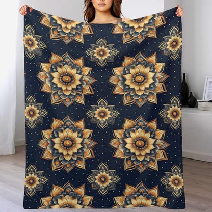Yoga Meditation Lotus Throw Blankets Blanket Super Soft Warm Bed Blanket Couch Decorative Throw Blankets Living Room Dorm