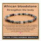 AD Beads Handmade Gemstone Stretch Elastic Bracelet Crystal Healing Reiki Nature's Beauty and Spiritual Essence Unisex - color: African Bloodstone (Strengthen the Body), size: 4mm