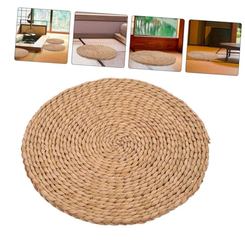 UKCOCO Meditation Cushion Thick 1.5cm Natural Woven Straw Floor Pillow for Sitting Indoor Mindfulness Yoga Cushion Pad, Sturdy Tatami Seat Mat for Home and Picnic Use
