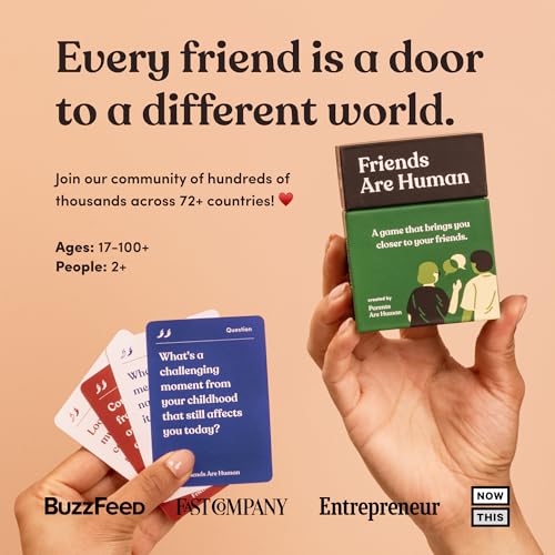 Friends are Human | 140 Conversation Cards to Help Deepen Friend Relationships | Card Game for Bonding & Communication | Therapy for Adults | from The Makers of Parents Are Human - style: Friends Are Human