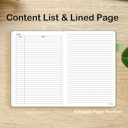 Lined Journal Notebook Linen Hardcover Ruled College Ruled Journals for Writing Note for Women Men Office School - color: Beige