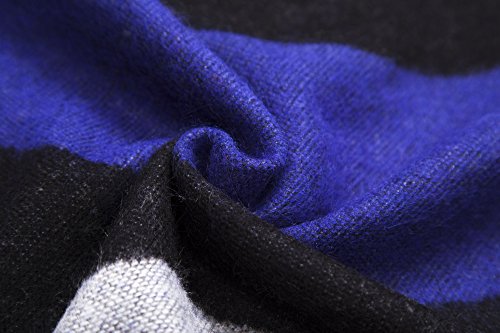 Urban CoCo Women's Color Block Shawl Wrap Open Front Poncho Cape - color: Series 19-royal Blue