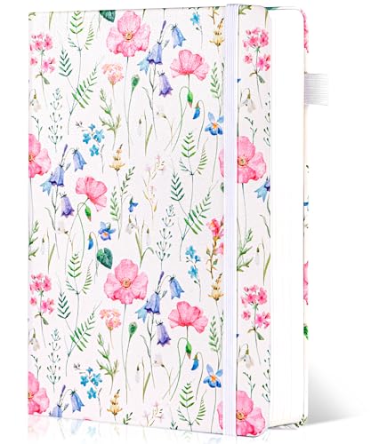 CAGIE Floral Lined Journal for Women – A5 Hardcover Leather Journal Notebook with 320 Pages, 100GSM Paper, College Ruled Notebook, Journaling Notebooks for Writing, Daily Notes - color: 1.Floral Breeze