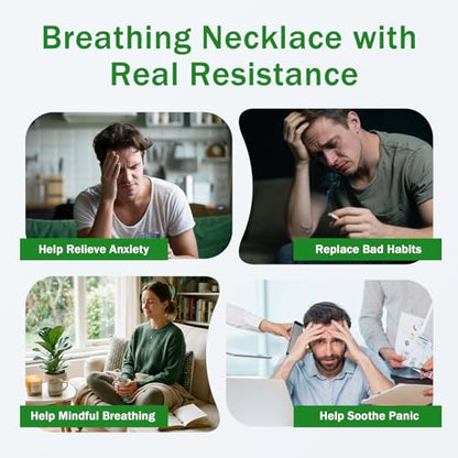 LAMKHOO Breathing Necklace to Quit Smoking and Vaping with Refillable Mint Pods Stop Smoking Aids Fidget Necklace for Anxiety Relief Smokeless Inhaler for Adults (Black) - color: Black