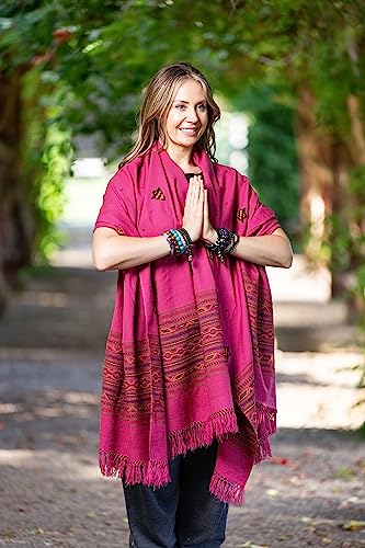 Exotic Vegan Meditation Shawl - Large Unisex Prayer Wrap, Oversize Scarf & Versatile Indian Style Blanket