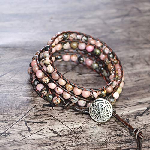 YGLINE 6mm Natural Stone Bracelet Handmade Beaded Wrap Bracelets Spiritual Energy Jewelry for Women