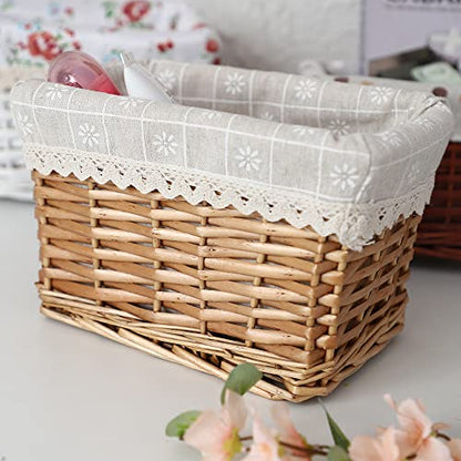 Rectangular Wicker Storage basket&bins container, Organizer Box, Kingwillow Art & Craft (Small) - color: Natural-Wicker