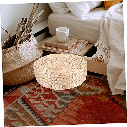 Natural Straw Woven Meditation Cushion Simple Style Floor Mat for Yoga and Relaxation Comfortable Seating Pad for Home and Zen Practices Height