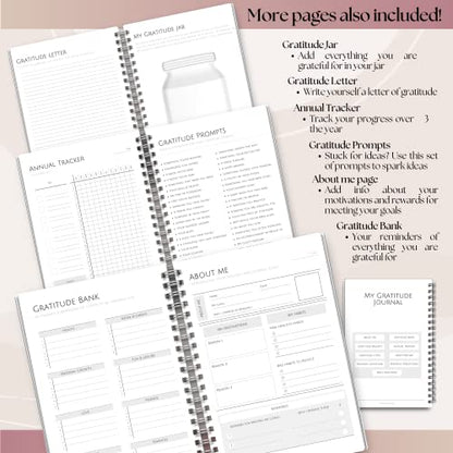 Gratitude & Mindfulness Journal - 90 Day Gratitude Template, Self Care Planner, Positivity Diary, A5 (Mono)