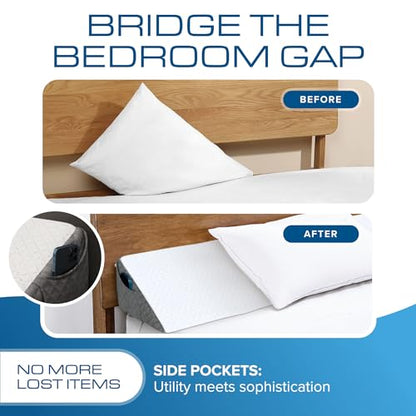 Kolbs Bed Wedge Pillow for Sleep Apnea, FSA Eligible Acid Reflux, and Back Pain Relief, with Chic Jacquard Cover - Headboard Wedges for Sleeping (Twin Headboard Wedge Pillow - 39") - size: Twin Headboard Wedge Pillow - 39"