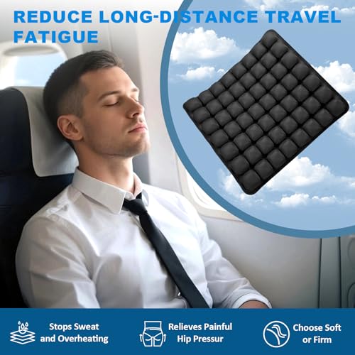 Travel Seat Cushion, Airplane Seat Cushion for Long Flights, Easy to Carry, 3D Inflatable Cushion for Wheelchair, Travel,Driving,Office Work